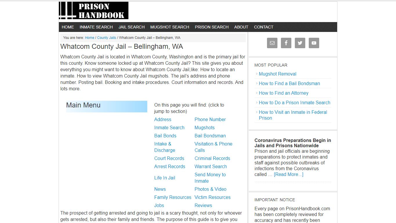 Whatcom County Jail – Bellingham, WA - Prison Handbook
